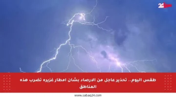طقس اليوم.. تحذير عاجل من الأرصاد بشأن أمطار غزيرة تضرب هذه المناطق